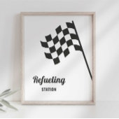 Race Car Birthday Betankung Food Table Zeichen Poster