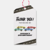 Race Car Birthday Danke Geschenkanhänger (Rückseite)