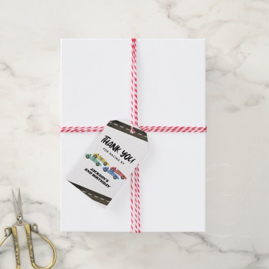 Race Car Birthday Danke Geschenkanhänger (Mit Garn)