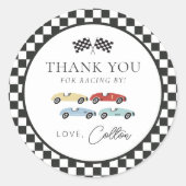 Race Car Birthday Danke Stickers (Vorderseite)