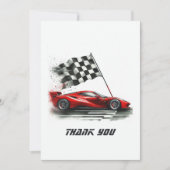 Race Car Birthday Dankeskarte (Vorderseite)