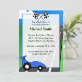 Race Car Birthday Einladung (Stehend Vorderseite)