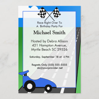 Race Car Birthday Einladung