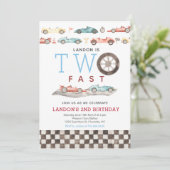 Race Car Birthday Einladung (Stehend Vorderseite)