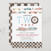 Race Car Birthday Einladung (Vorne/Hinten)