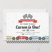Race Car Birthday Einladung (Vorderseite)