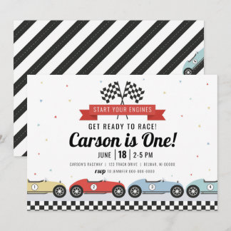 Race Car Birthday Einladung