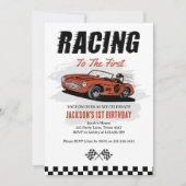 Race Car Birthday Einladung (Vorderseite)