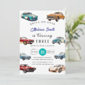 Race Car Birthday Einladung (Stehend Vorderseite)