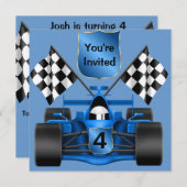 Race Car Birthday Einladung (Vorne/Hinten)