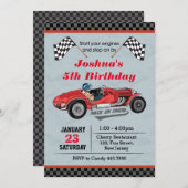 Race Car Birthday Einladung (Vorne/Hinten)
