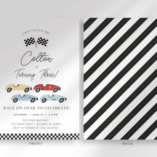 Race Car Birthday Einladung