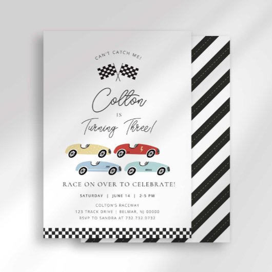 Race Car Birthday Einladung