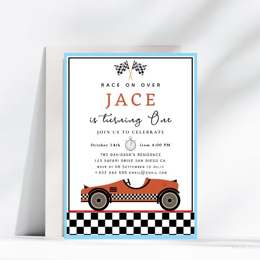 Race Car Birthday Einladung