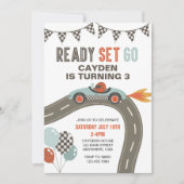 Race Car Birthday Einladung (Vorderseite)