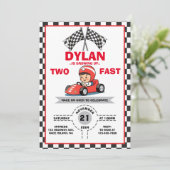 Race Car Birthday Einladung (Stehend Vorderseite)