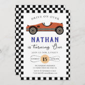 Race Car Birthday Einladung (Vorne/Hinten)
