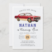 Race Car Birthday Einladung (Vorderseite)