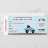 Race Car Birthday Einladungen Boarding Ticket (Vorderseite)