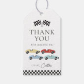 Race Car Birthday Gefälligkeitstags Geschenkanhänger (Vorderseite)