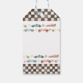 Race Car Birthday Gefälligkeitstags Geschenkanhänger (Rückseite)