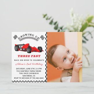 Race Car Birthday Invite - 3. Geburtstag Junge Einladung