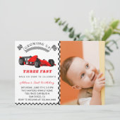 Race Car Birthday Invite – 3rd Birthday Boy Einladung (Stehend Vorderseite)