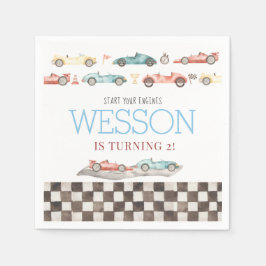 Race Car Birthday Napkins Serviette
