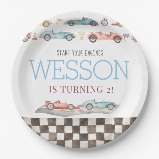 Race Car Birthday Paper Teller (Vorderseite)