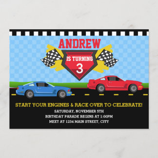Race Car Birthday Parade Einladung