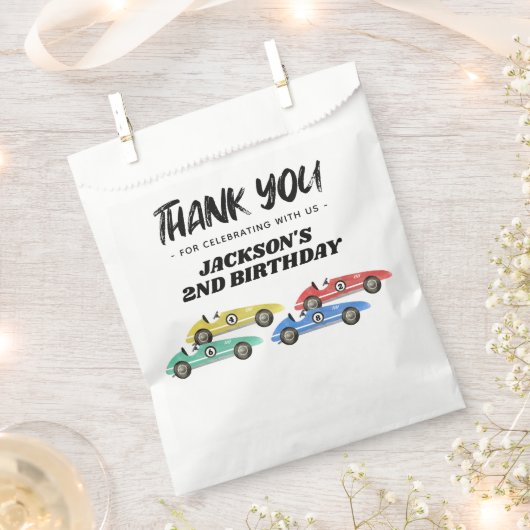 Race Car Birthday Party Danke Geschenktütchen (Ausgeschnitten)