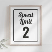 Race Car Birthday Speed Limit Sign Poster