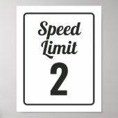 Race Car Birthday Speed Limit Sign Poster (Vorne)