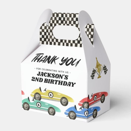 Race Car Birthday Vielen Dank für Ihr Interesse Bo Geschenkschachtel (Vorderseite)
