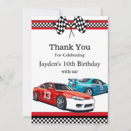Race Car Birthday, vielen Dank Save The Date