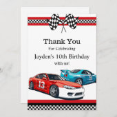 Race Car Birthday, vielen Dank Save The Date (Vorne/Hinten)