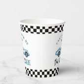 Race car Blue 3. Kindergeburtstag Party Pappbecher (Rechts)