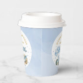 Race Car Blue Watercolor Boy First Birthday Pappbecher (Rechts)