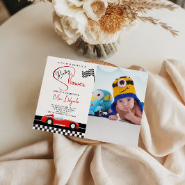 Race Car Boy Baby Shower |Fast and Fun Baby Photo Einladung