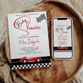 Race Car Boy Baby Shower |Fast and Fun Baby Shower Einladung