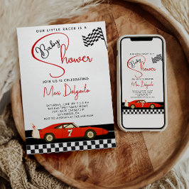 Race Car Boy Baby Shower |Fast and Fun Baby Shower Einladung