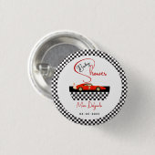 Race Car Boy Baby Shower | Little Racer Party Button (Vorne & Hinten)