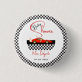 Race Car Boy Baby Shower | Little Racer Party Button