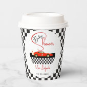 Race Car Boy Baby Shower | Little Racer Party Pappbecher (Vorderseite)