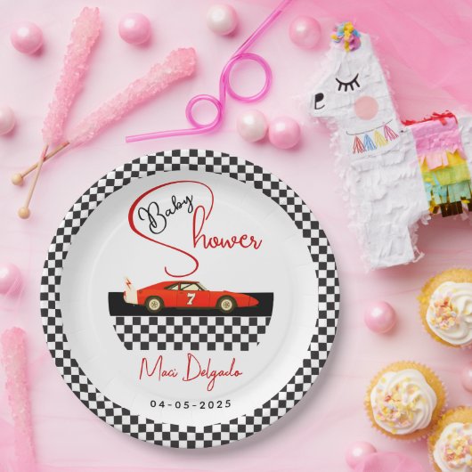 Race Car Boy Baby Shower | Little Racer Party Pappteller (Party)