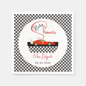 Race Car Boy Baby Shower | Little Racer Party Serviette (Vorderseite)