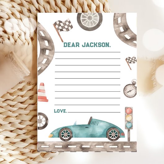 Race Car Boy Birthday Time Kapselnotiz Karte
