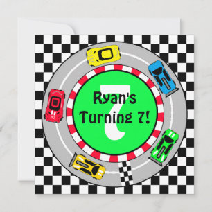 Race Car Boy's Geburtstagseinladung Einladung