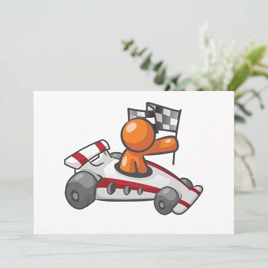Race Car Checkered Flag Einladungen