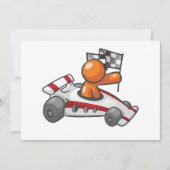 Race Car Checkered Flag Einladungen (Vorderseite)